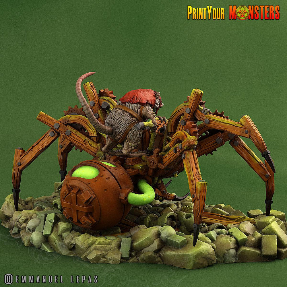 3D Printed Print Your Monsters Giant Mechanic Spiders and Riders The Toxic Rats Domination Set 28mm - 32mm D&D Wargaming (Online Only)