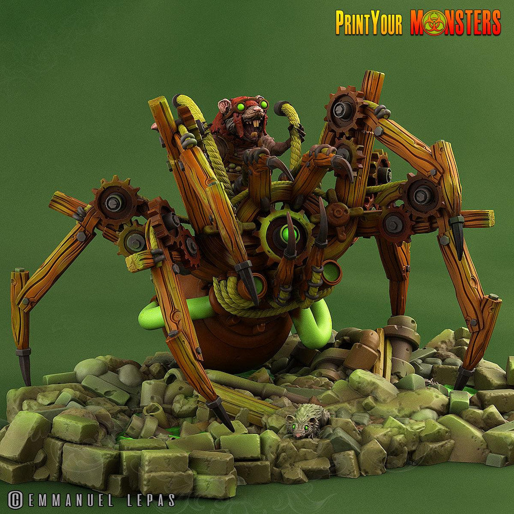 3D Printed Print Your Monsters Giant Mechanic Spiders and Riders The Toxic Rats Domination Set 28mm - 32mm D&D Wargaming (Online Only)