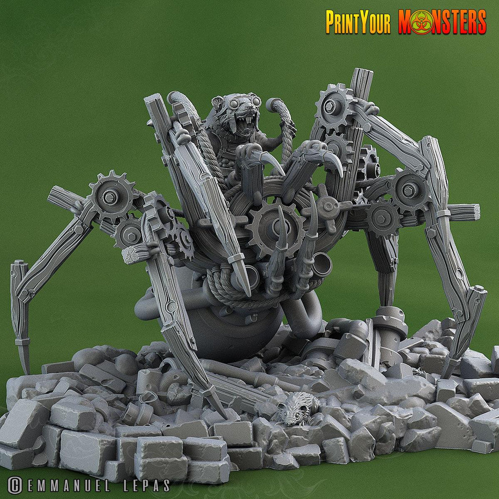 3D Printed Print Your Monsters Giant Mechanic Spiders and Riders The Toxic Rats Domination Set 28mm - 32mm D&D Wargaming (Online Only)
