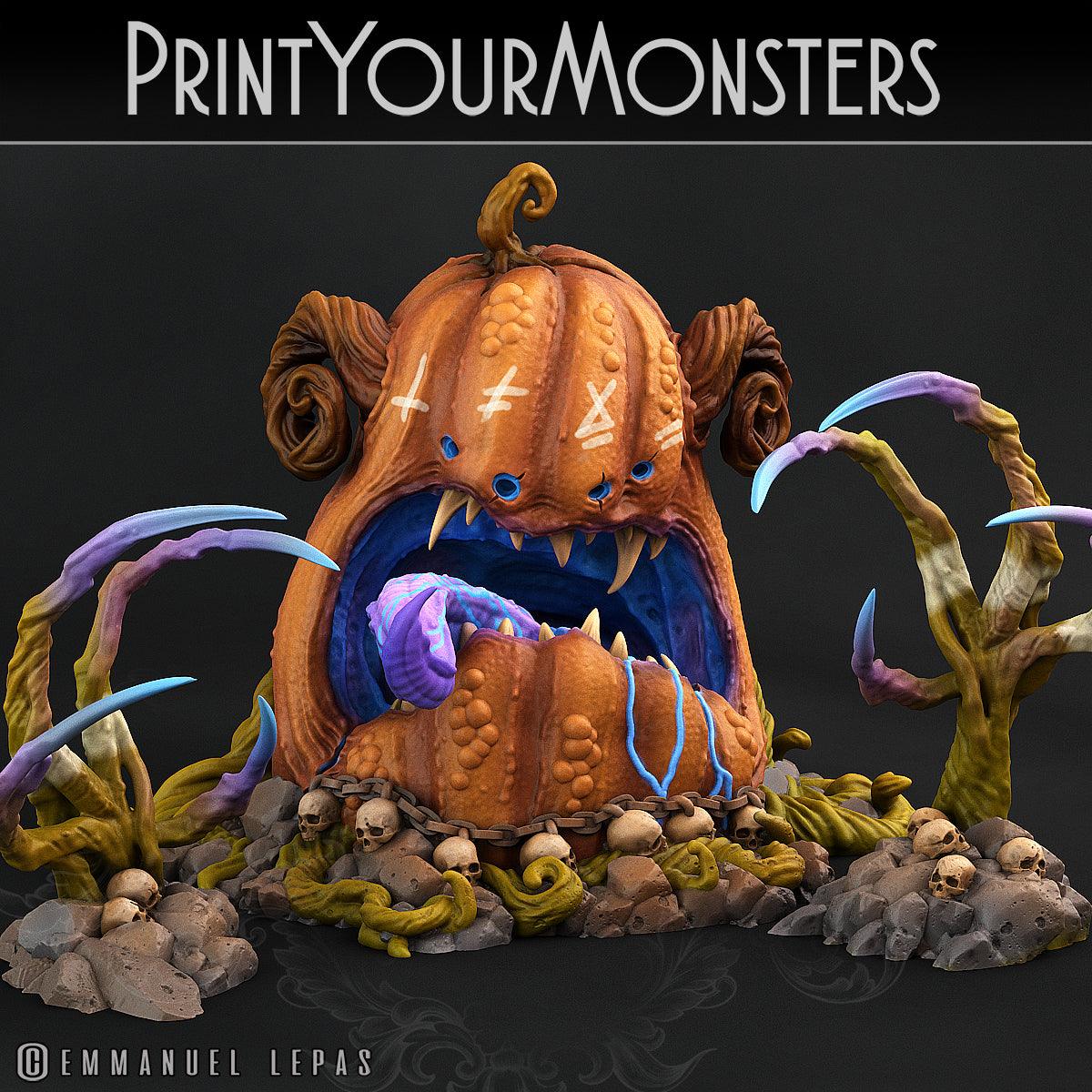 3D Printed Print Your Monsters Giant Pumpkin Ogre Attack Pack II 28mm - 32mm D&D Wargaming (Online Only)