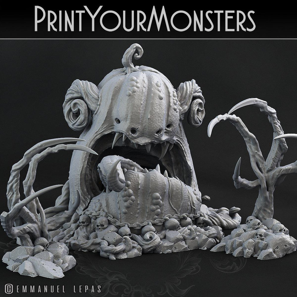 3D Printed Print Your Monsters Giant Pumpkin Ogre Attack Pack II 28mm - 32mm D&D Wargaming (Online Only)