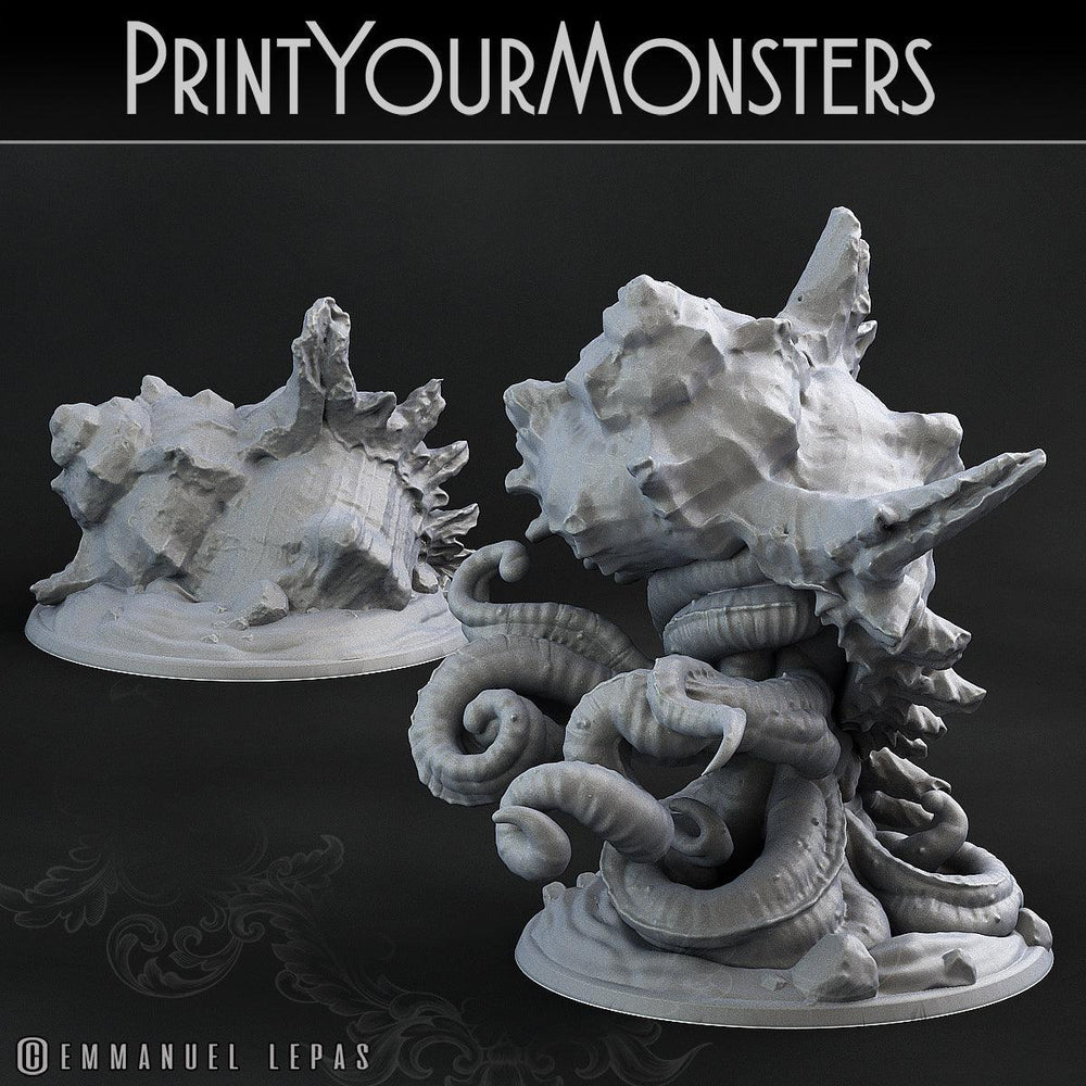 3D Printed Print Your Monsters Giant Shells Lurkers of the Deep 28mm - 32mm D&D Wargaming (Online Only)