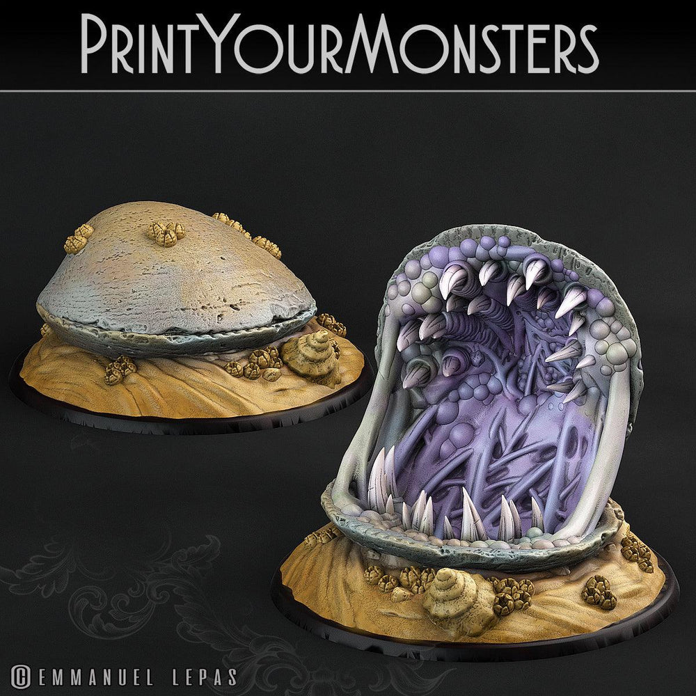 3D Printed Print Your Monsters Giants Clams Lurkers of the Deep 28mm - 32mm D&D Wargaming (Online Only)
