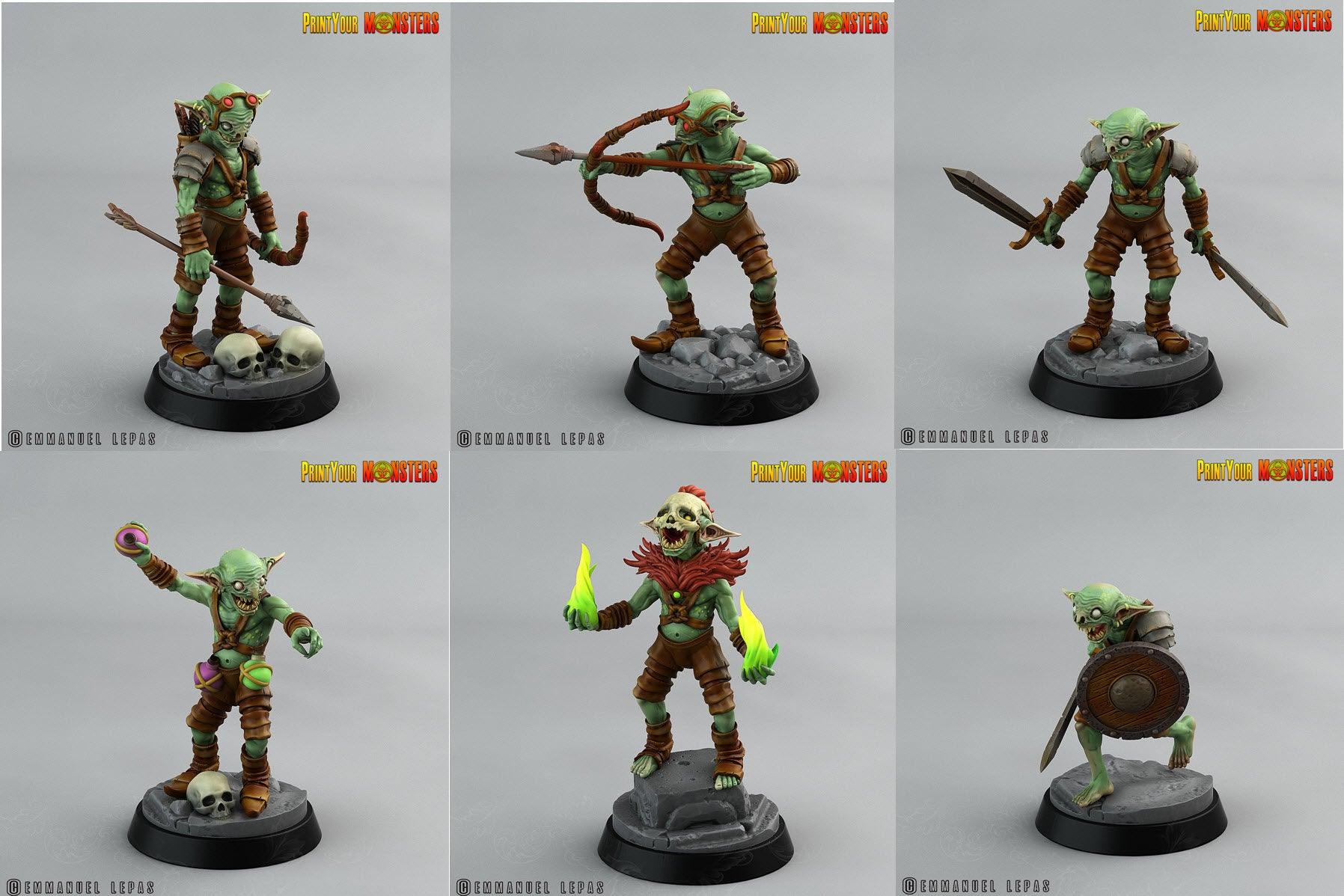 3D Printed Print Your Monsters Goblins Depths Of Choas Confronting The Abyss 28mm - 32mm D&D Wargaming (Online Only)