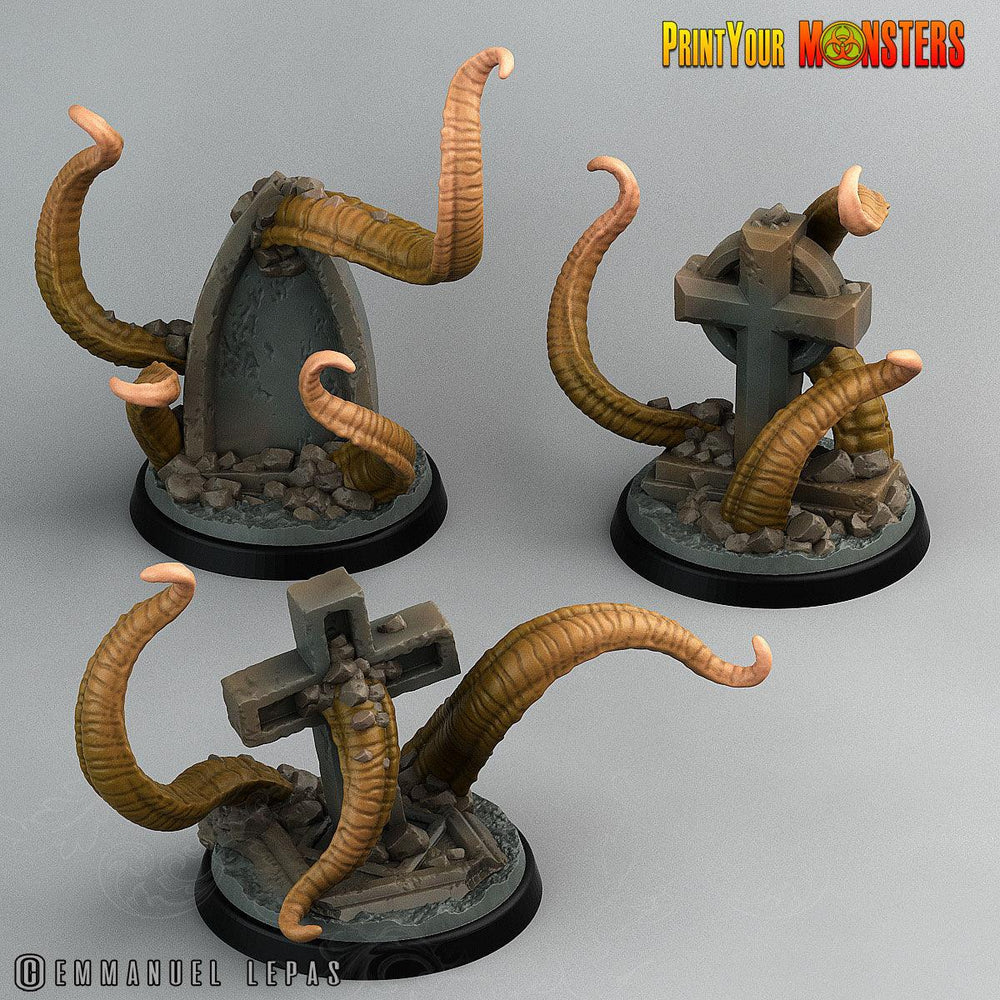 3D Printed Print Your Monsters Graveyard Tentacles The Living Graveyard 28mm - 32mm D&D Wargaming (Online Only)