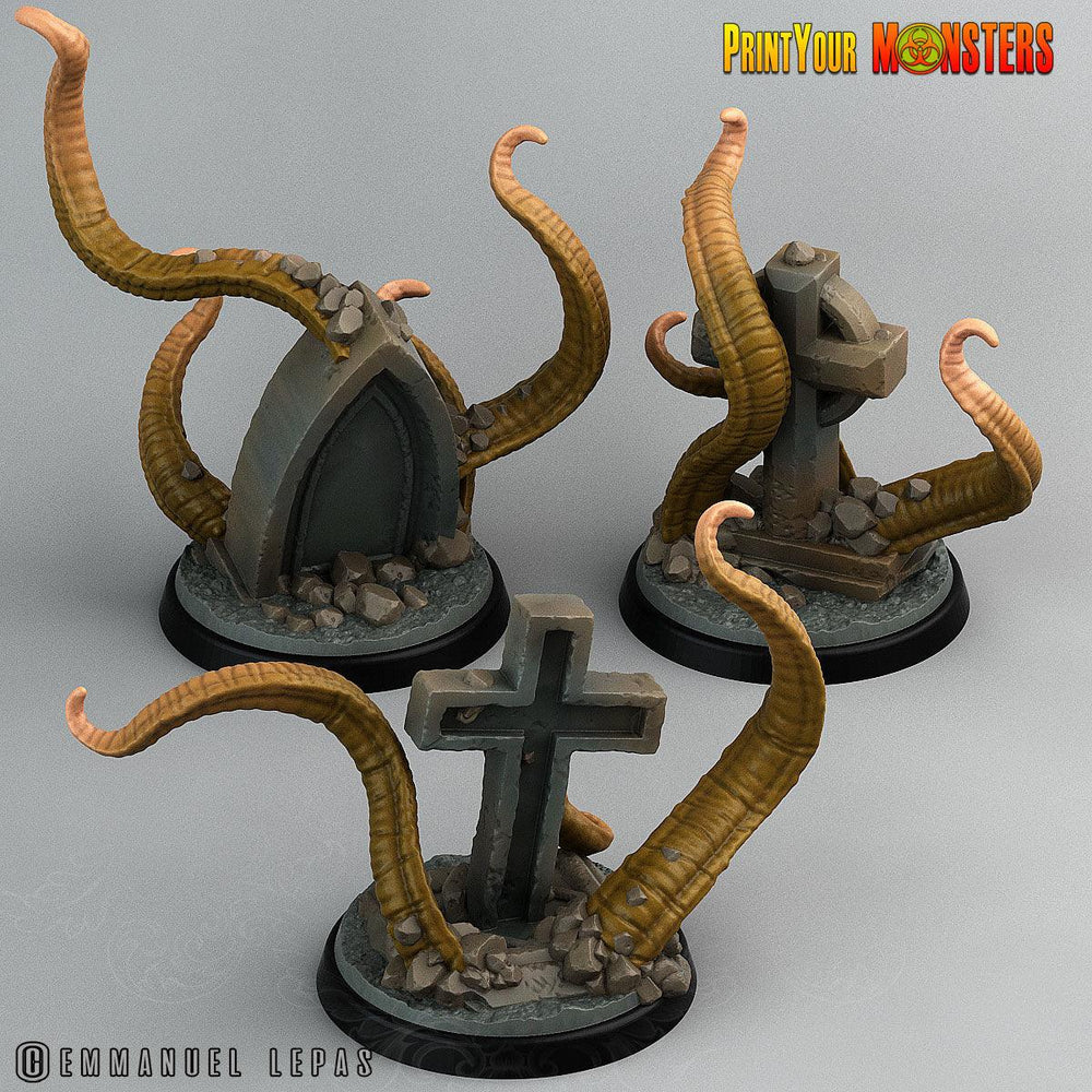 3D Printed Print Your Monsters Graveyard Tentacles The Living Graveyard 28mm - 32mm D&D Wargaming (Online Only)