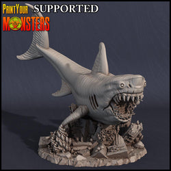 3D Printed Print Your Monsters Great White Shark Rider Dark Water Sanctum 28mm - 32mm D&D Wargaming (Online Only)