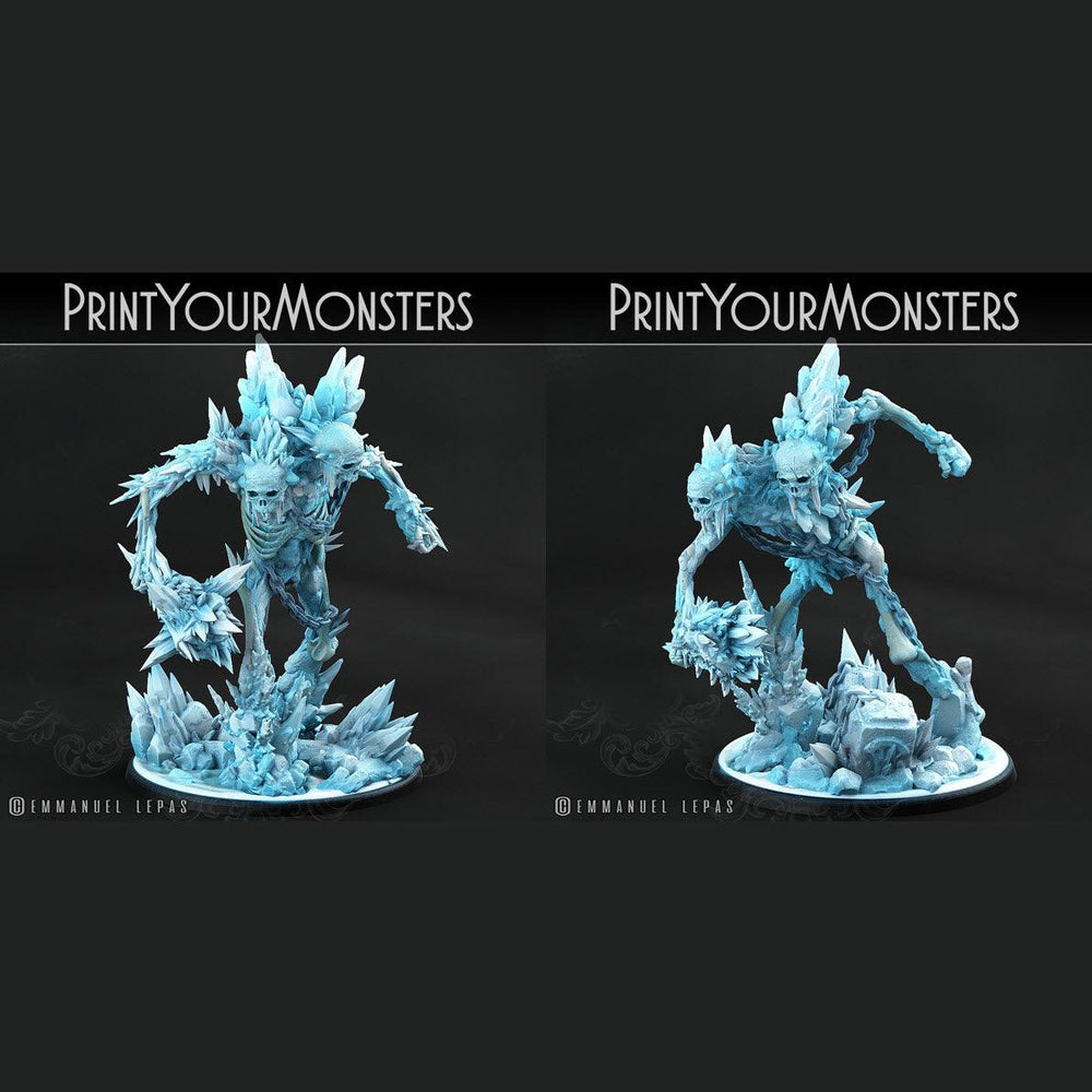 3D Printed Print Your Monsters Hoarfrost Ettin Skeletons The Wrath of Gloomrime Monsters Part II Set 28mm - 32mm D&D Wargaming (Online Only)