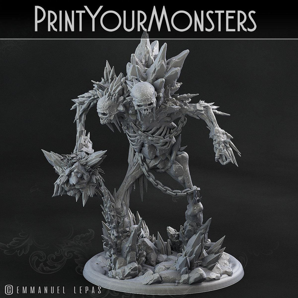 3D Printed Print Your Monsters Hoarfrost Ettin Skeletons The Wrath of Gloomrime Monsters Part II Set 28mm - 32mm D&D Wargaming (Online Only)