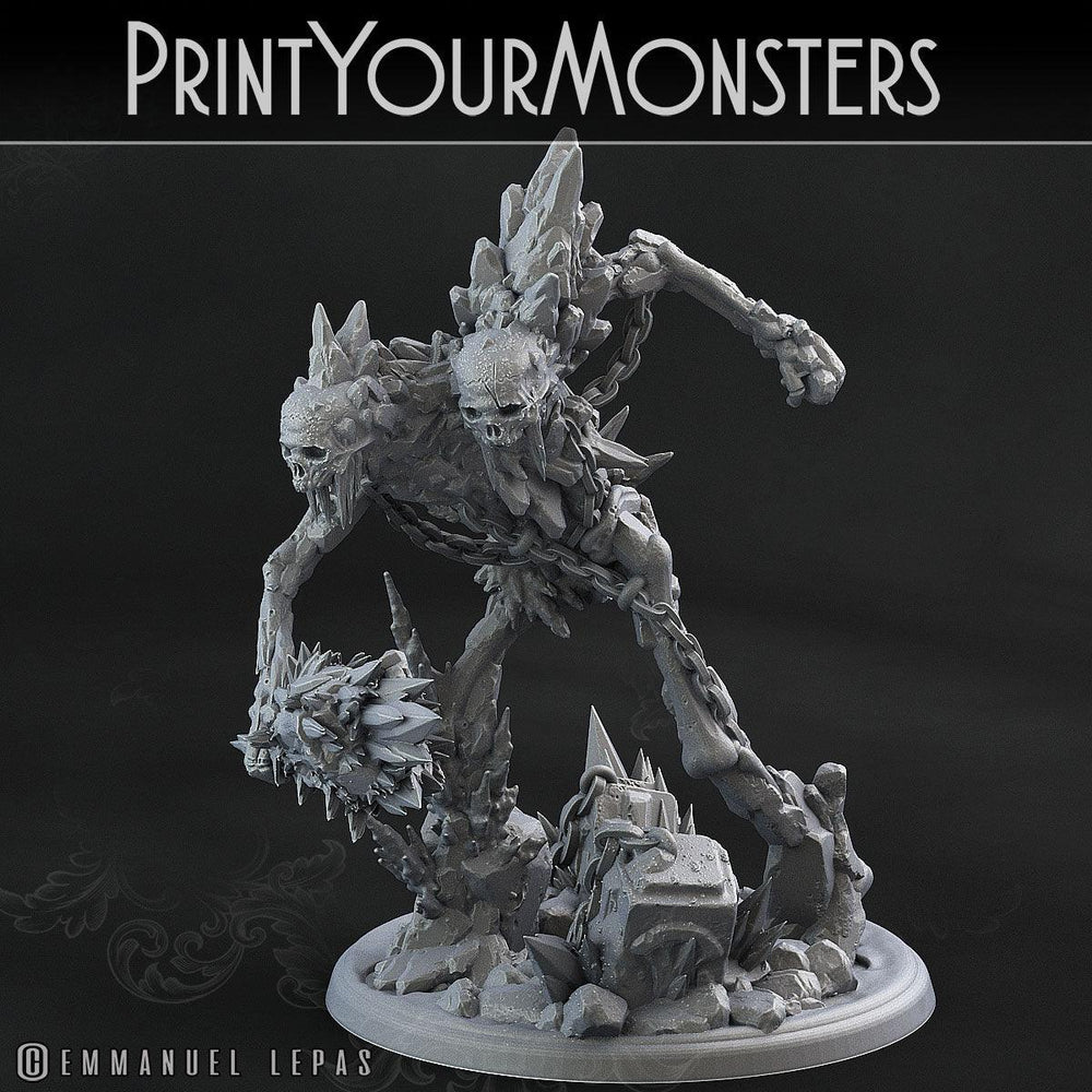 3D Printed Print Your Monsters Hoarfrost Ettin Skeletons The Wrath of Gloomrime Monsters Part II Set 28mm - 32mm D&D Wargaming (Online Only)