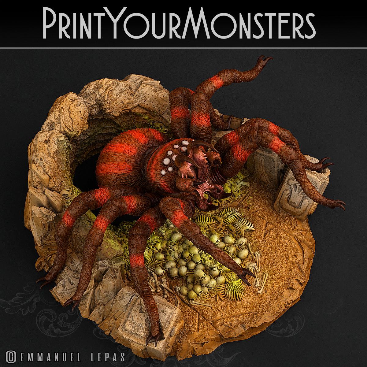 3D Printed Print Your Monsters Hollowhaunt Tarantula Spider 28mm - 32mm D&D Wargaming (Online Only)