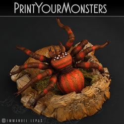 3D Printed Print Your Monsters Hollowhaunt Tarantula Spider 28mm - 32mm D&D Wargaming (Online Only)