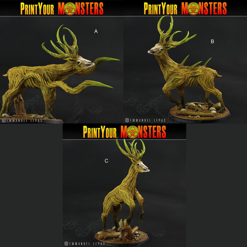 3D Printed Print Your Monsters Horrific Deer The Shadowcreep Wood Set 28mm - 32mm D&D Wargaming (Online Only)