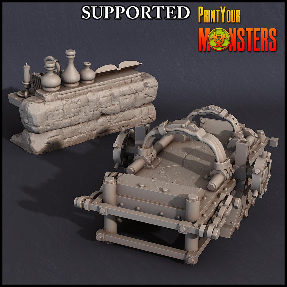 3D Printed Print Your Monsters Horrifying Laboratory Terrain Pack 28mm - 32mm D&D Wargaming (Online Only)
