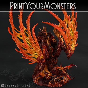 3D Printed Print Your Monsters Infernal Magma Dragon 28mm - 32mm D&D Wargaming (Online Only)