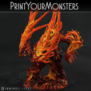 3D Printed Print Your Monsters Infernal Magma Dragon 28mm - 32mm D&D Wargaming (Online Only)