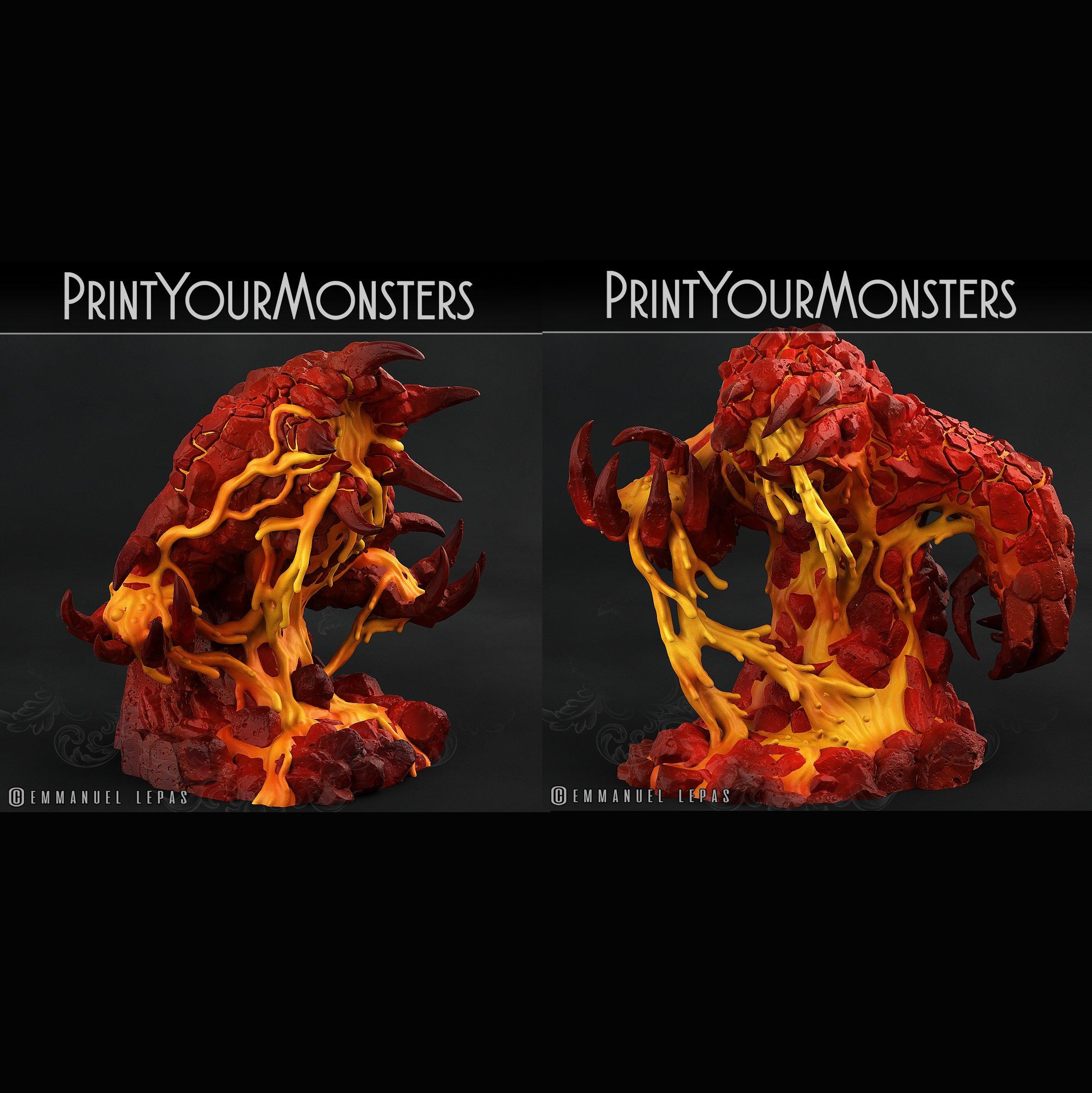 3D Printed Print Your Monsters Infernal Magma Elementals 28mm - 32mm D&D Wargaming (Online Only)