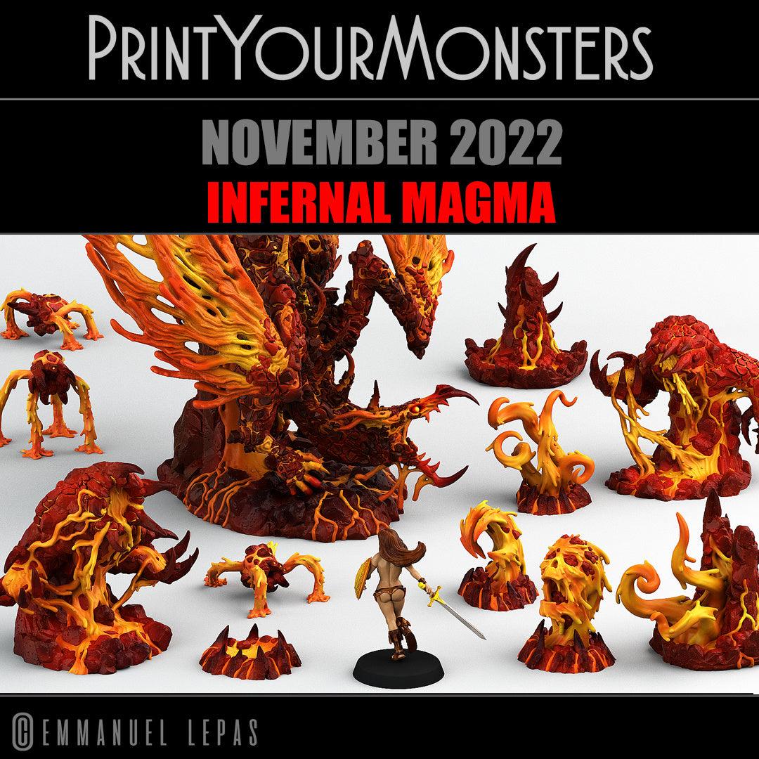 3D Printed Print Your Monsters Infernal Magma Set 28mm - 32mm D&D Wargaming (Online Only)