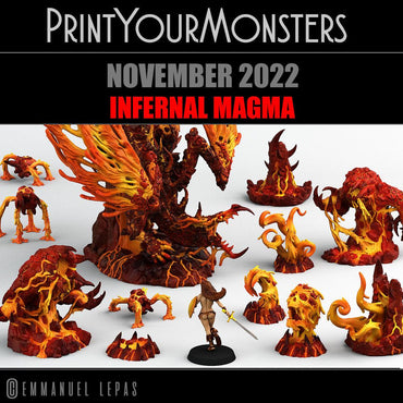 3D Printed Print Your Monsters Infernal Magma Set 28mm - 32mm D&D Wargaming (Online Only)