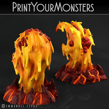 3D Printed Print Your Monsters Infernal Magma Skull and Hand 28mm - 32mm D&D Wargaming (Online Only)