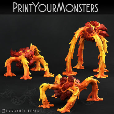 3D Printed Print Your Monsters Infernal Magma Spiders 28mm - 32mm D&D Wargaming (Online Only)