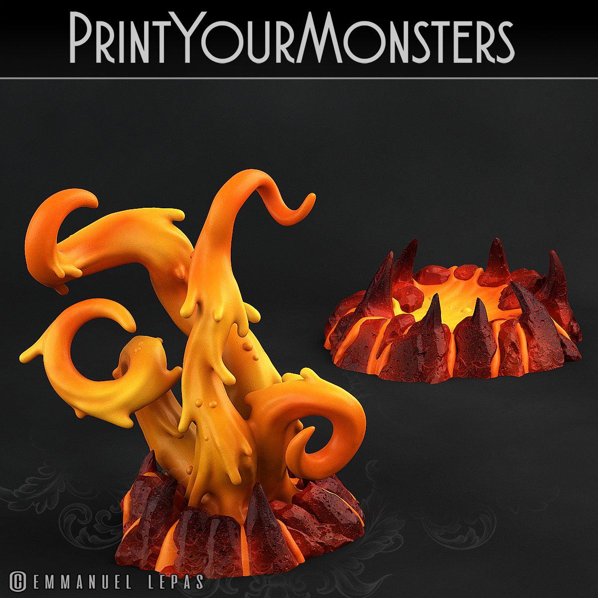 3D Printed Print Your Monsters Infernal Magma Tentacles 28mm - 32mm D&D Wargaming (Online Only)