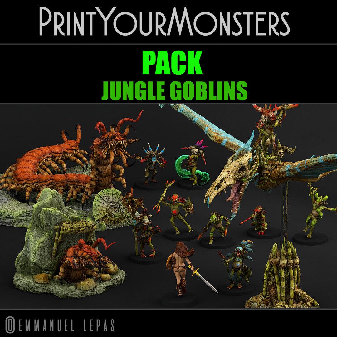 3D Printed Print Your Monsters Jungle Goblins Pack 28mm - 32mm D&D Wargaming (Online Only)