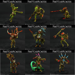 3D Printed Print Your Monsters Jungle Goblins Pack 28mm - 32mm D&D Wargaming (Online Only)