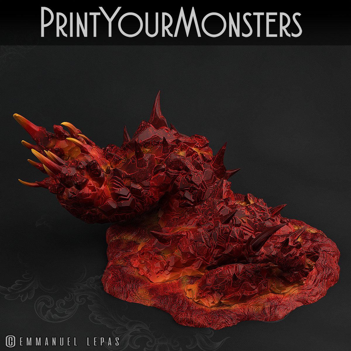 3D Printed Print Your Monsters Lava Worm Total Worms 2 Set 28mm - 32mm D&D Wargaming (Online Only)