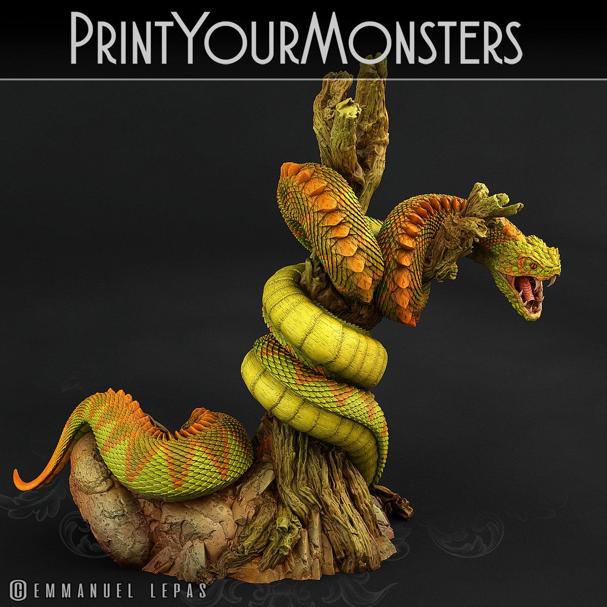 3D Printed Print Your Monsters Legendary Rattlesnake Total Serpents 28mm - 32mm D&D Wargaming (Online Only)