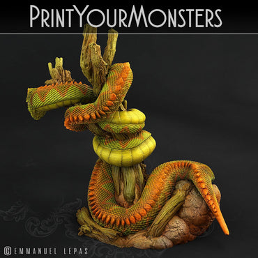 3D Printed Print Your Monsters Legendary Rattlesnake Total Serpents 28mm - 32mm D&D Wargaming (Online Only)