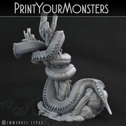 3D Printed Print Your Monsters Legendary Rattlesnake Total Serpents 28mm - 32mm D&D Wargaming (Online Only)