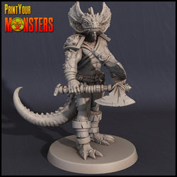 3D Printed Print Your Monsters Lizardmen Set 28mm - 32mm D&D Wargaming (Online Only)
