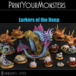 3D Printed Print Your Monsters Lurkers of the Deep Set 28mm - 32mm D&D Wargaming (Online Only)