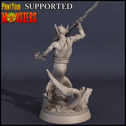 3D Printed Print Your Monsters Merman-Male Sea Elf Dark Water Sanctum 28mm - 32mm D&D Wargaming (Online Only)