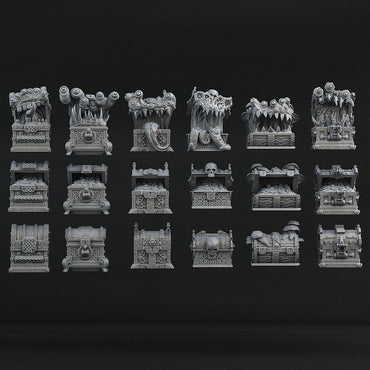 3D Printed Print Your Monsters Mimics Treasure Chests Set 28mm - 32mm D&D Wargaming (Online Only)