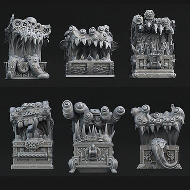 3D Printed Print Your Monsters Mimics Treasure Chests Set 28mm - 32mm D&D Wargaming (Online Only)