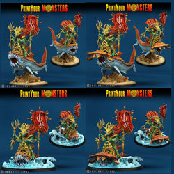 3D Printed Print Your Monsters Mutant Sharks The Searakin Domination Set 28mm - 32mm D&D Wargaming (Online Only)