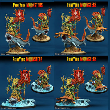 3D Printed Print Your Monsters Mutant Sharks The Searakin Domination Set 28mm - 32mm D&D Wargaming (Online Only)