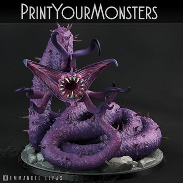 3D Printed Print Your Monsters Necrothelid Worms Subterranean Terrors 28mm - 32mm D&D Wargaming (Online Only)