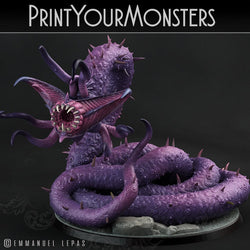 3D Printed Print Your Monsters Necrothelid Worms Subterranean Terrors 28mm - 32mm D&D Wargaming (Online Only)
