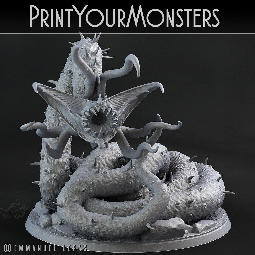 3D Printed Print Your Monsters Necrothelid Worms Subterranean Terrors 28mm - 32mm D&D Wargaming (Online Only)