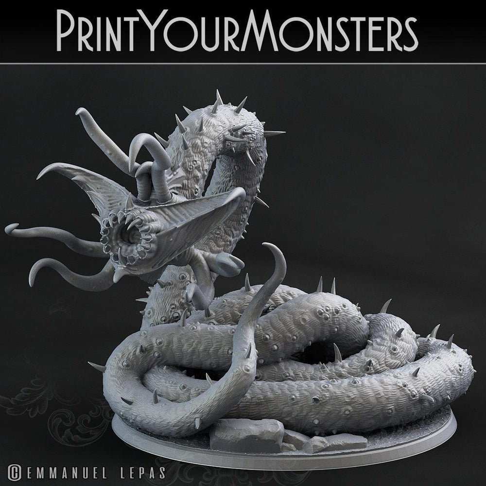 3D Printed Print Your Monsters Necrothelid Worms Subterranean Terrors 28mm - 32mm D&D Wargaming (Online Only)
