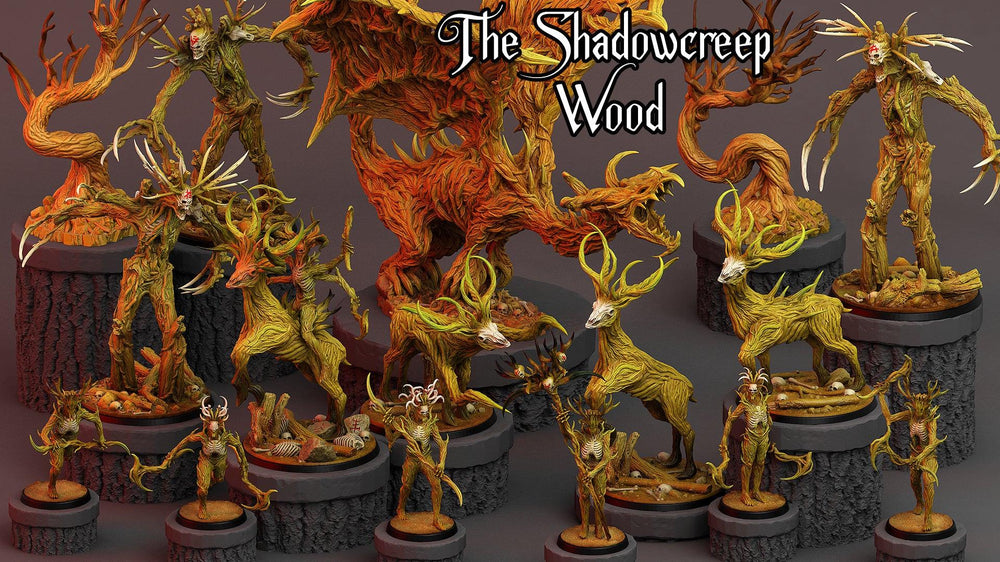 3D Printed Print Your Monsters Nightmare Forest Dragon The Shadowcreep Wood Set 28mm - 32mm D&D Wargaming (Online Only)