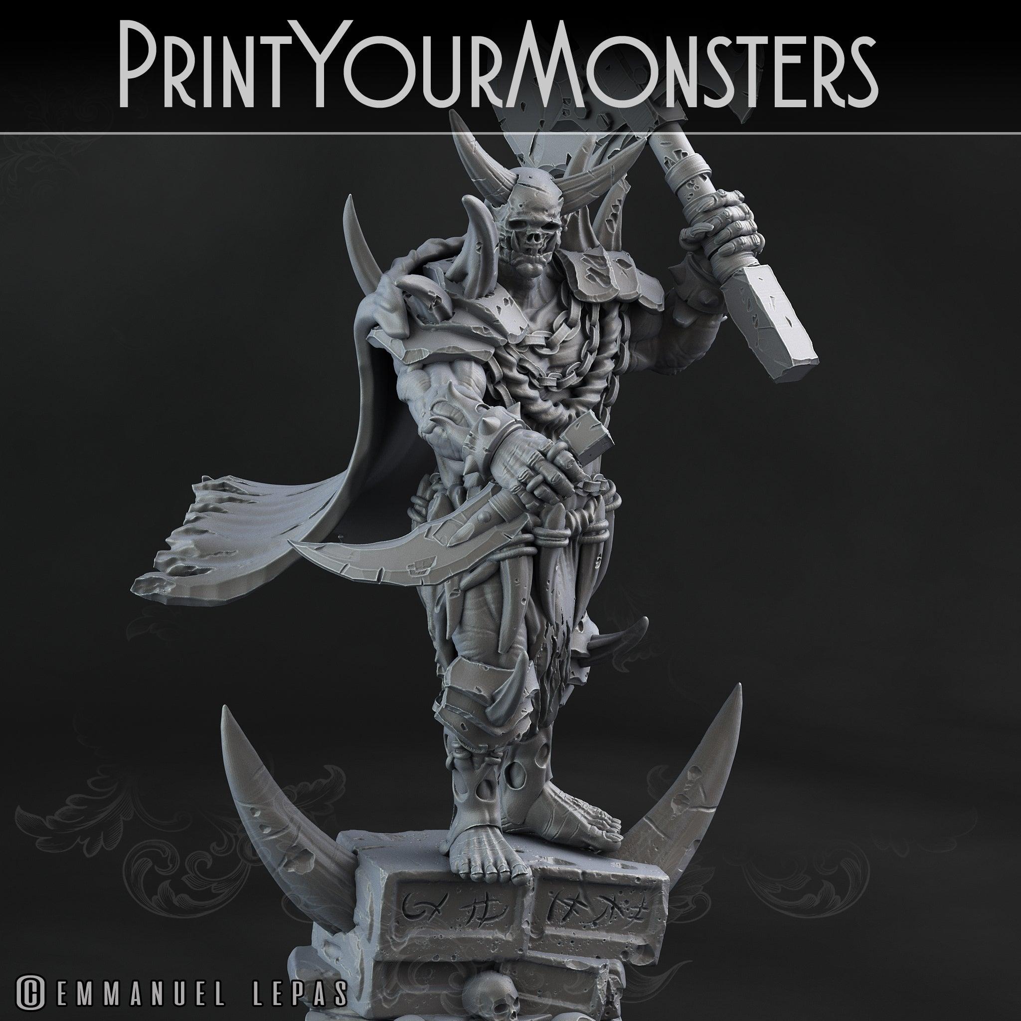 3D Printed Print Your Monsters Orc Champion Desert Orcs Set 28mm - 32mm D&D Wargaming (Online Only)