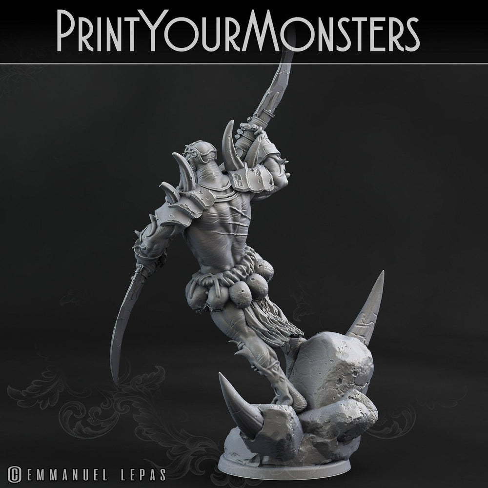 3D Printed Print Your Monsters Orc Warrior 2 Desert Orcs Set 28mm - 32mm D&D Wargaming (Online Only)