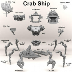 3D Printed Print Your Monsters Pirate Crab Ship 28mm - 32mm D&D Wargaming (Online Only)