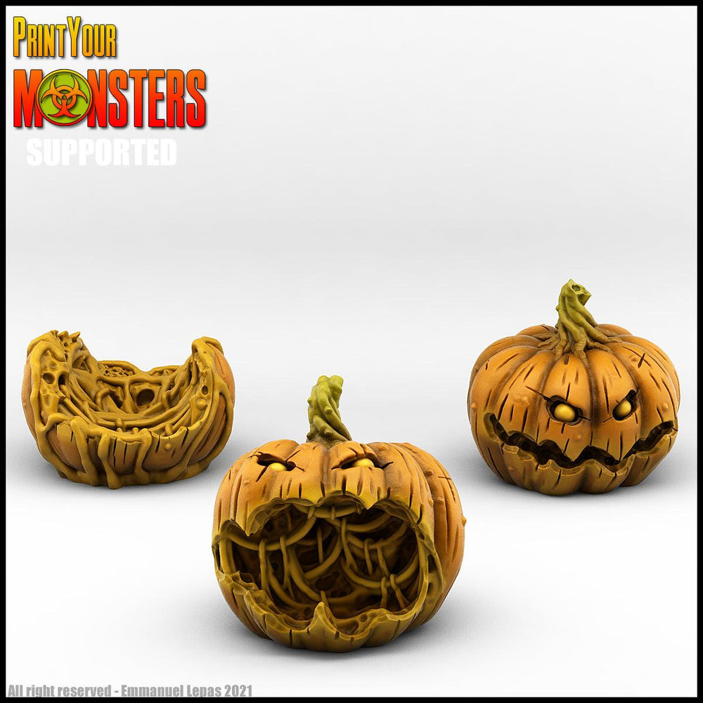 3D Printed Print Your Monsters Pumpkin Chariot and Heads Pumpkins Attack Pack 28mm - 32mm D&D Wargaming (Online Only)