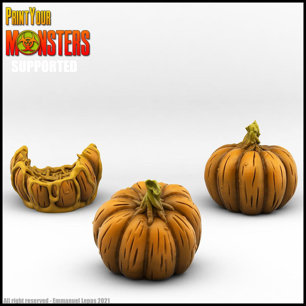 3D Printed Print Your Monsters Pumpkin Chariot and Heads Pumpkins Attack Pack 28mm - 32mm D&D Wargaming (Online Only)