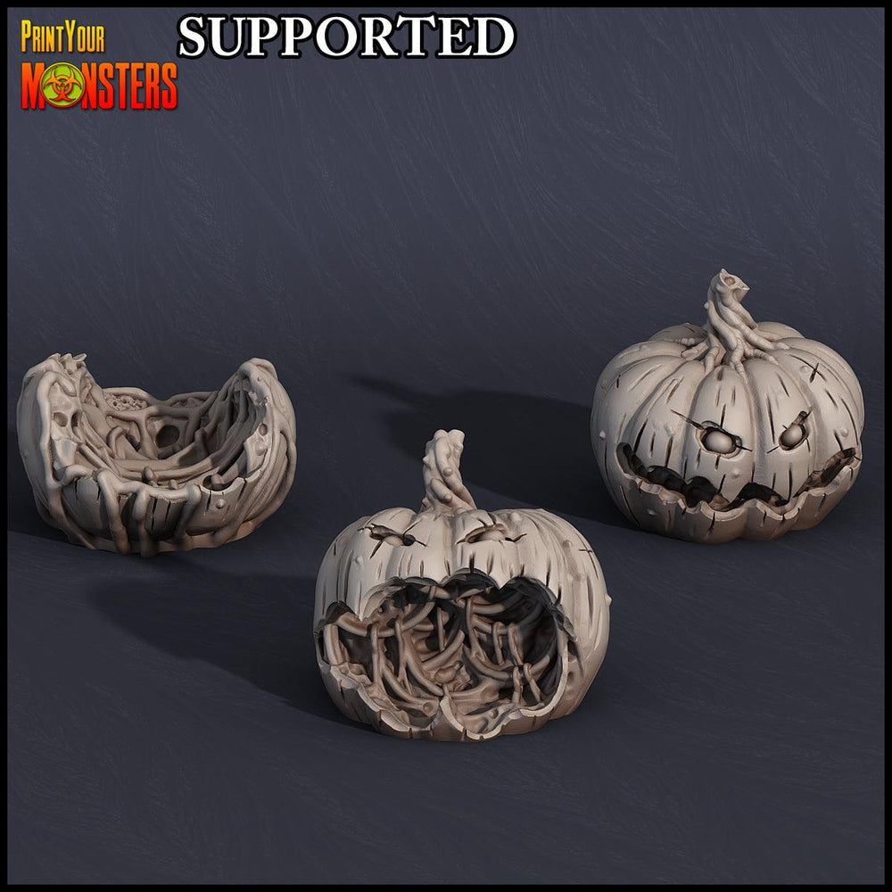3D Printed Print Your Monsters Pumpkin Chariot and Heads Pumpkins Attack Pack 28mm - 32mm D&D Wargaming (Online Only)
